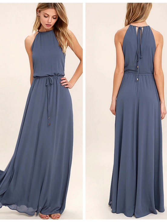 Lulus Dresses & Skirts - Lulus Be Mellow Denim Blue Maxi Dress